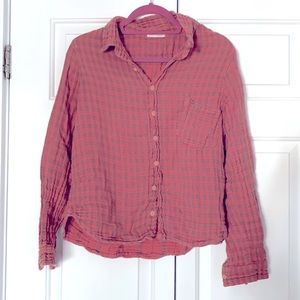Free People oversized super soft flannel shirt